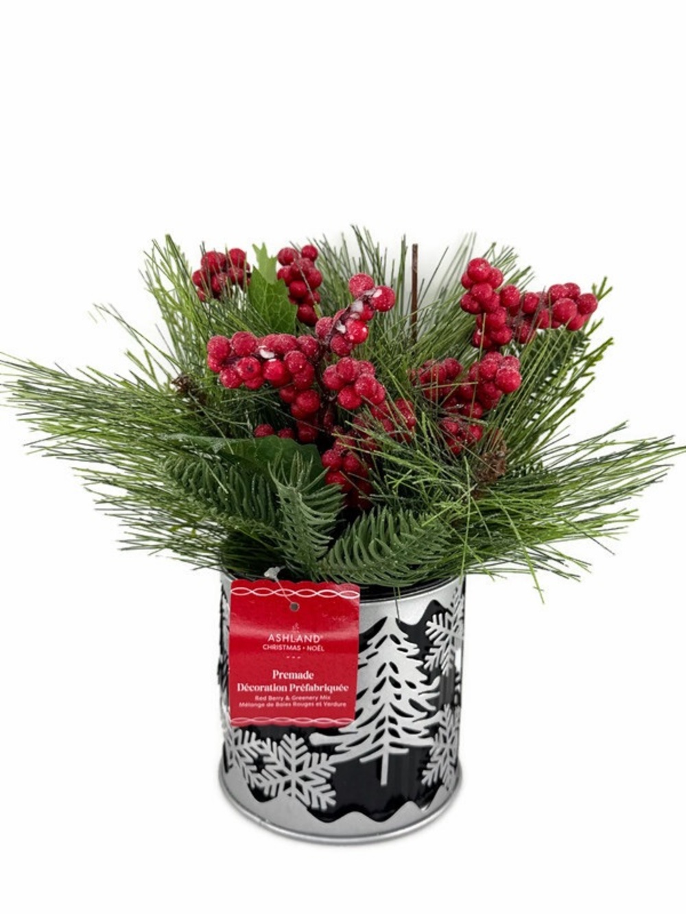 Ashland Red Berry and Faux Pine Holiday Arrangement